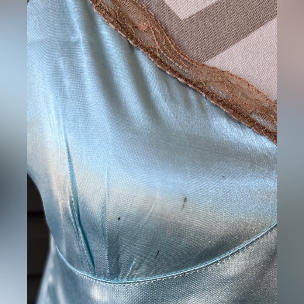 Vintage Y2K Old Navy Lace Blue Tan camisole Top Sz M - Picture 3 of 15